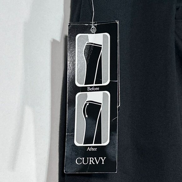 NWT Kim Rogers Black Curvy Straight Leg Sits At Waist Tummy Panel Pants Size 18 - Picture 10 of 15